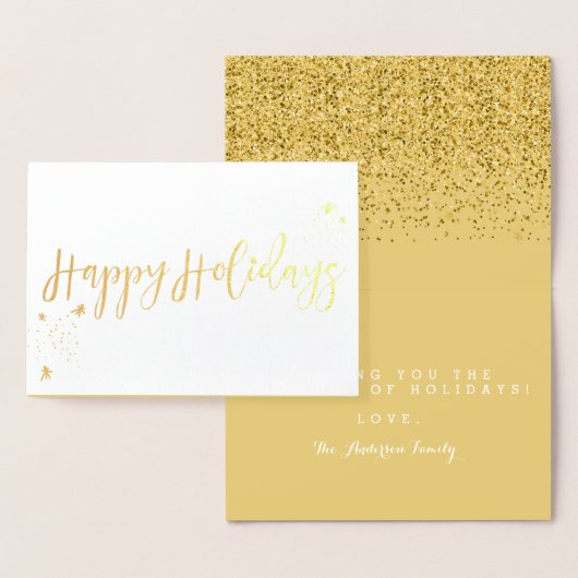 prettige feestdagen Klassieke typografie Folie Kaarten (Display)