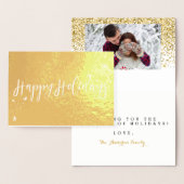 prettige feestdagen Klassieke typografie Folie Kaarten (Display)