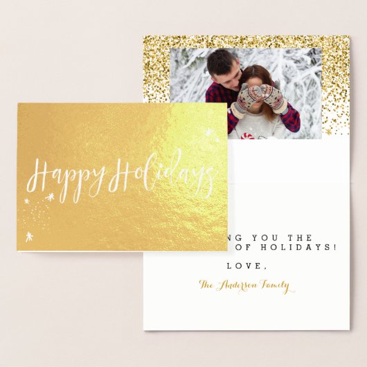 prettige feestdagen Klassieke typografie Folie Kaarten (Display)