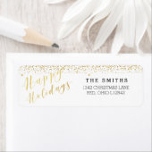 prettige feestdagen Klassieke typografie & glitter Etiket (Insitu)