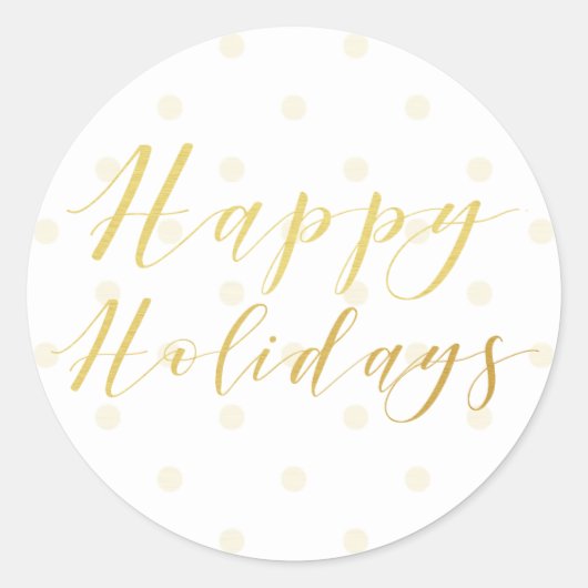 prettige feestdagen Klassieke typografie & pokadot Ronde Sticker (Voorkant)