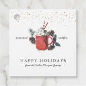 prettige feestdagen | Klassieke warme chocolade ke Bedankjes Labels (Voorkant)