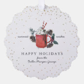 prettige feestdagen | Klassieke warme chocolade ke Ornament Kaart (Voorkant)