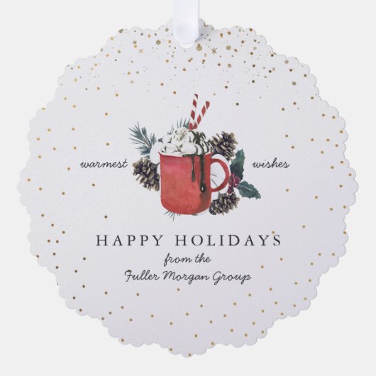 prettige feestdagen | Klassieke warme chocolade ke Ornament Kaart (Voorkant)