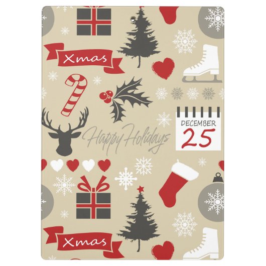 prettige feestdagen klembord (Achterkant)