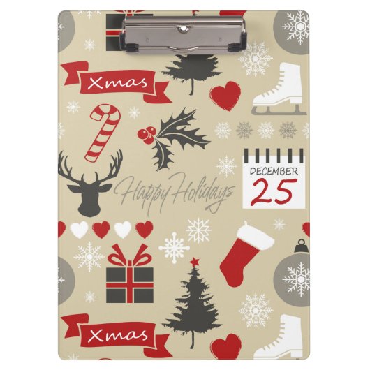 prettige feestdagen klembord (Voorkant)