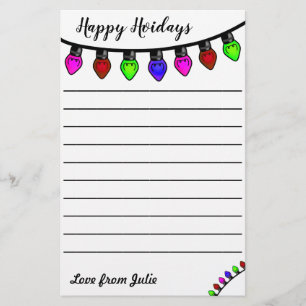 prettige feestdagen kleurenpapier voor feestverlic briefpapier