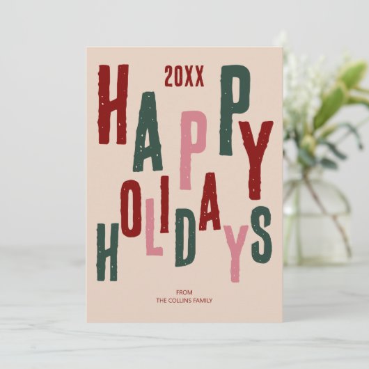 Prettige feestdagen Kleurrijk feestelijk plezier Feestdagenkaart (Staand voorkant)