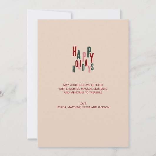 Prettige feestdagen Kleurrijk feestelijk plezier Feestdagenkaart (Achterkant)