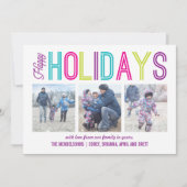 Prettige feestdagen Kleurrijk Modern Foto Feestdagenkaart (Voorkant)