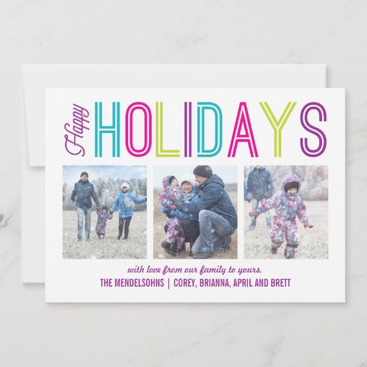 Prettige feestdagen Kleurrijk Modern Foto Feestdagenkaart (Voorkant)