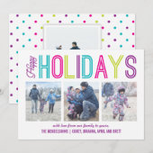 Prettige feestdagen Kleurrijk Modern Foto Feestdagenkaart (Voorkant / Achterkant)