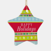 prettige feestdagen kleurrijk voeg je fotoversieri keramisch ornament (Rechts)