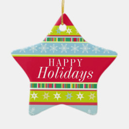 prettige feestdagen kleurrijk voeg je fotoversieri keramisch ornament