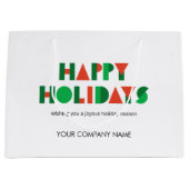 Prettige feestdagen Kleurrijke aangepaste bedrijfs Groot Cadeauzakje (Voorkant)