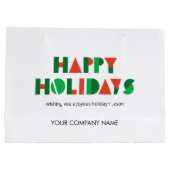 Prettige feestdagen Kleurrijke aangepaste bedrijfs Groot Cadeauzakje (Achterkant)