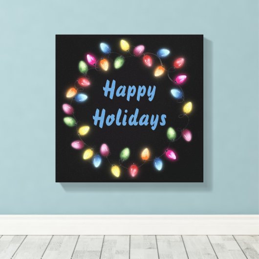 Prettige feestdagen Kleurrijke en feestelijke kers Canvas Afdruk (Insitu (Houten vloer))