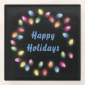 Prettige feestdagen Kleurrijke en feestelijke kers Glazen Onderzetter (Voorkant)