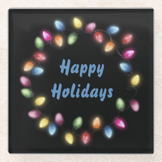 Prettige feestdagen Kleurrijke en feestelijke kers Glazen Onderzetter (Voorkant)