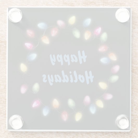 Prettige feestdagen Kleurrijke en feestelijke kers Glazen Onderzetter (Achterkant)