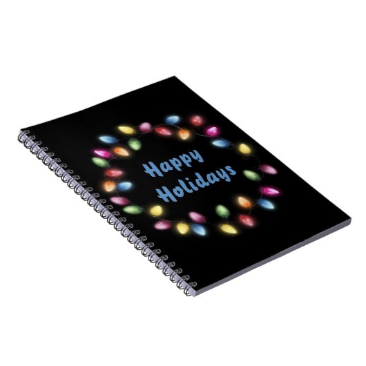 Prettige feestdagen Kleurrijke en feestelijke kers Notitieboek (Rechterzijde)