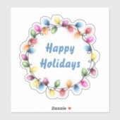 Prettige feestdagen Kleurrijke en feestelijke kers Sticker (Vel)