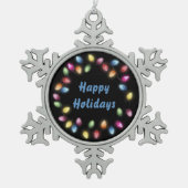 Prettige feestdagen Kleurrijke en feestelijke kers Tin Sneeuwvlok Ornament (Voorkant)