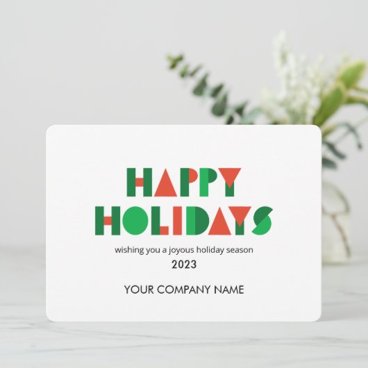 Prettige feestdagen Kleurrijke geometrische Feestdagenkaart (Staand voorkant)