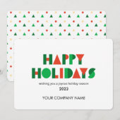 Prettige feestdagen Kleurrijke geometrische Feestdagenkaart (Voorkant / Achterkant)