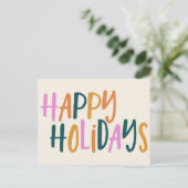 Prettige feestdagen Kleurrijke Hand Lettered (Staand voorkant)