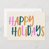 Prettige feestdagen Kleurrijke Hand Lettered (Voorkant / Achterkant)