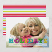 prettige feestdagen kleurrijke kerstfotokaart feestdagenkaart (Voorkant / Achterkant)