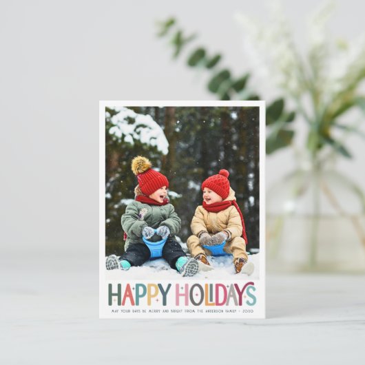 Prettige feestdagen Kleurrijke Schattigee Retro St (Staand voorkant)