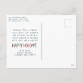 Prettige feestdagen Kleurrijke Schattigee Retro St (Achterkant)