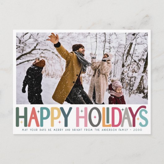 Prettige feestdagen Kleurrijke Schattigee Retro St (Voorkant)