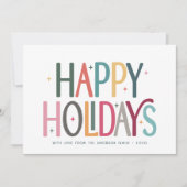 Prettige feestdagen Kleurrijke Schattigee retro st Feestdagenkaart (Voorkant)