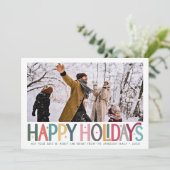 Prettige feestdagen Kleurrijke Schattigee Retro St Feestdagenkaart (Staand voorkant)