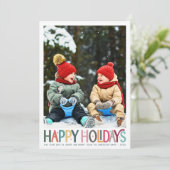 Prettige feestdagen Kleurrijke Schattigee Retro St Feestdagenkaart (Staand voorkant)