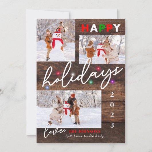 Prettige feestdagen Kleurrijke Sprankelende Lichte Kaart (Voorkant)