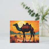 Prettige feestdagen Kleurrijke Sunset Camel in de  Briefkaart (Staand voorkant)