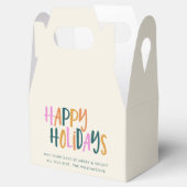 Prettige feestdagen Kleurrijke Typografie Geperson Bedankdoosjes (Geopend)