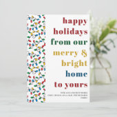 Prettige feestdagen Kleurrijke Typografie String L Feestdagenkaart (Staand voorkant)