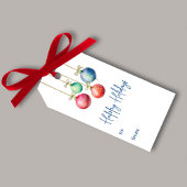 Prettige feestdagen Kleurrijke Waterverf Ornamente Cadeaulabel