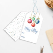 Prettige feestdagen Kleurrijke Waterverf Ornamente Cadeaulabel