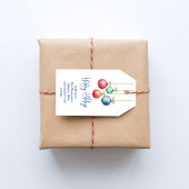 Prettige feestdagen Kleurrijke Waterverf Ornamente Cadeaulabel