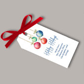 Prettige feestdagen Kleurrijke Waterverf Ornamente Cadeaulabel