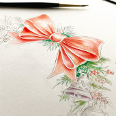 Prettige feestdagen Klokken bogen waterverf foto Feestdagenkaart