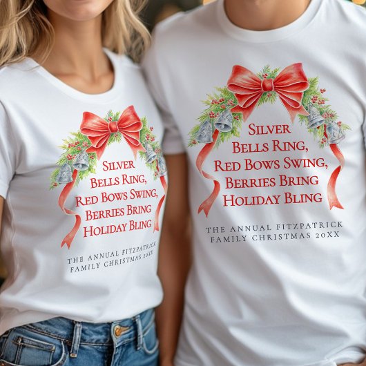 Prettige feestdagen Klokken bogen waterverf slogan T-shirt
