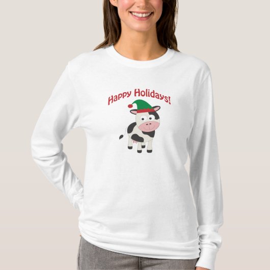 prettige feestdagen! Koe Elf T-shirt (Voorkant)