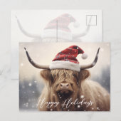 Prettige feestdagen Koe in een Santa Hat Budget (Voorkant / Achterkant)